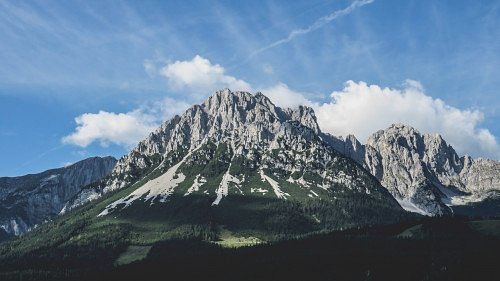 Alpenflug: Chiemsee, Wilder Kaiser, Grossglocknergruppe.
